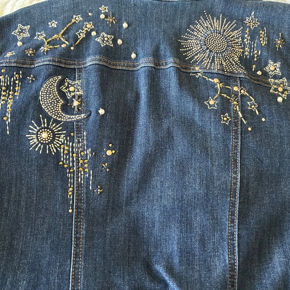 Gorgeous Beaded Denim Jacket, Size XL - Picture 4 of 9
